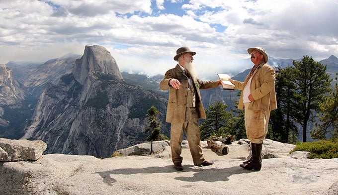 IMAX-NPAdv-Teddy-Muir-Half-Dome_Courtesy_680 The IMAX film features a reenactment of John Muir and President Teddy Roosevelt’s camping trip in Yosemite Valley to discuss the future of a National…