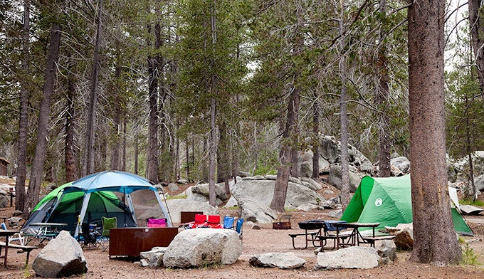 YT-Bridalveil-Creek-Campground_Ordelheide_680 Tents at Yosemite's Bridalveil Campground. Photo by Grant Ordelheide