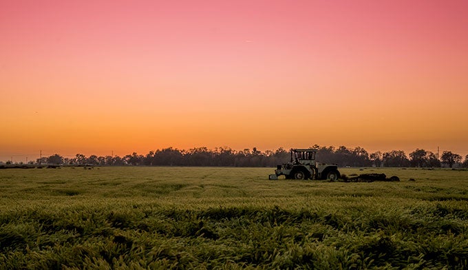 visalia-field-tractor-sunset_flickrtroywilliams_680 The sun sets over a tractor in the fields outside of Visalia, Calif. Photo by Troy Williams via Flickr