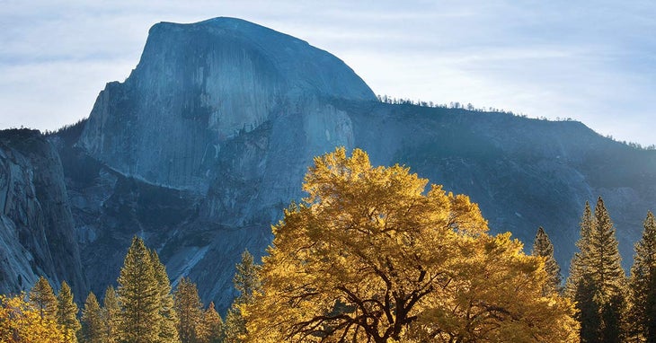 YT-CooksMeadow-HalfDome-autumn_Ordelheide_FB1200 The iconic Half Dome towering over Yosemite Valley in autumn