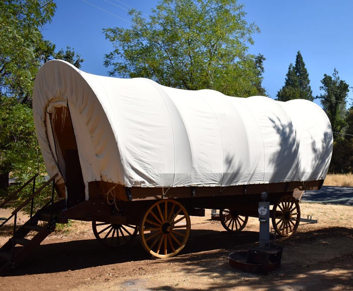 YosemitePines-Conestoga-Exterior_courtesy_700 Stay in a Conestoga Wagon