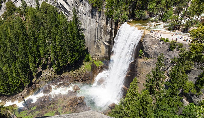 YT-Vernal-Fall-aerial_Adobe_680 The viewing platform at the top of Vernal Fall in Yosemite