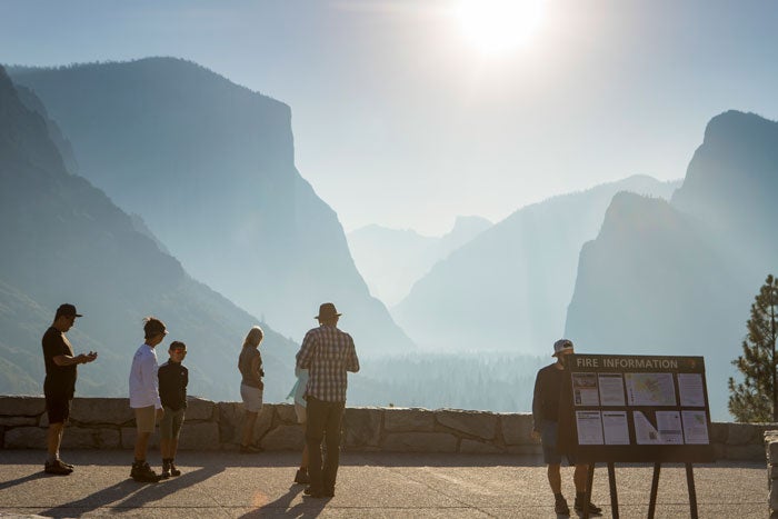 YO-SmokefromFire-TunnelView-July242018_KariGreerUSFS_700 Smoke from the Yosemite area fires filled the valley, seen here at Tunnel View July 24, 2018