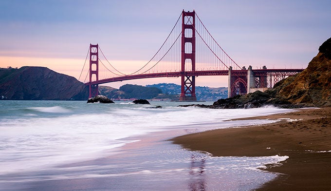 ca-sanfrancisco-bakerbeach_ordelheide_680 Baker Beach near the Golden Gate Bridge in San Francisco. Photo by Grant Ordelheide