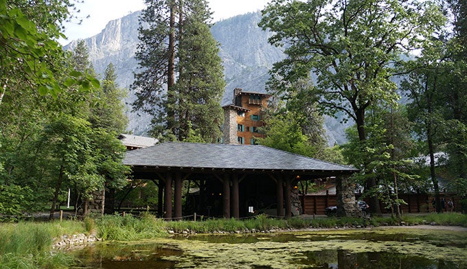 YT-Ahwahnee-Hotel-pond_Gloria_680 Reflection pool at Ahwahnee Hotel, now called Majestic Yosemite Hotel in Yosemite National Park