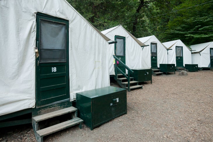 Curry Village tent cabins in Yosemite National Park