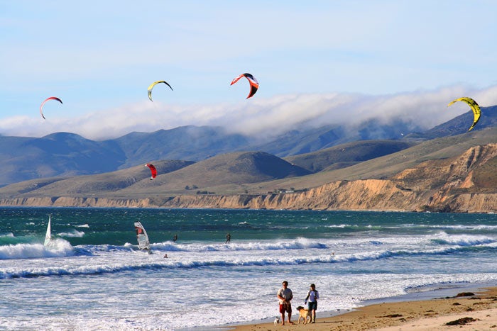 CA-JalamaBeach-KiteSurfers_FlickrJohnMurphy_700 Kite surfers on Jalama Beach near Lompoc