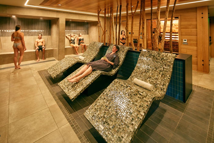 Rush Creek spa with waterfall coves