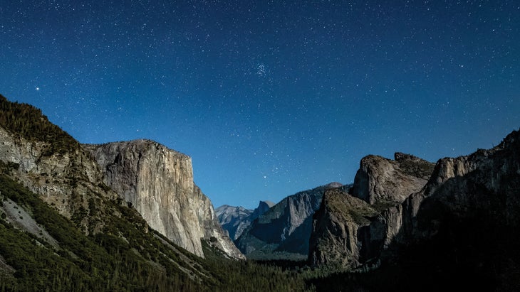 Nightscape at Tunnel View in Yosemite