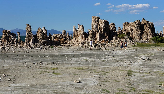 Mono-Lake-STufa-Beach-Walkers_Gloria_680 Walking on the beach at Mono Lake's South Tufa Area. Photo by Gloria Wadzinski