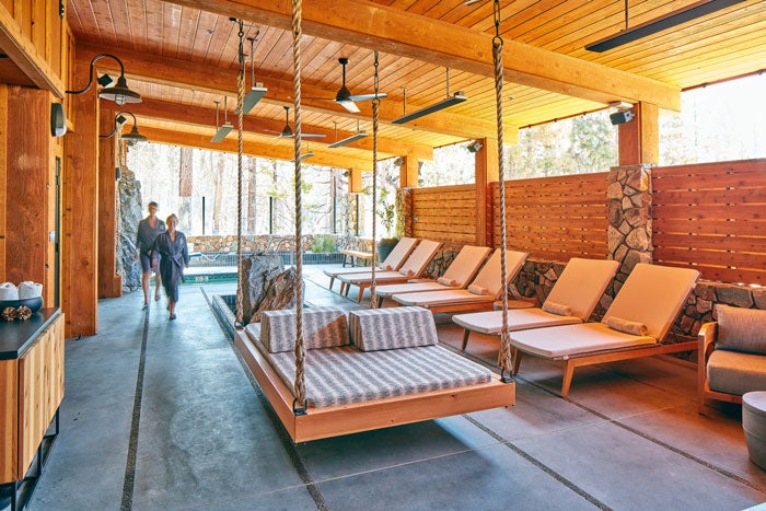 RushCreek-Spa-OutdoorLounge-Private-Couple_KimCarroll_courtesy_700 Outdoor Lounge at Rush Creek Lodge's spa