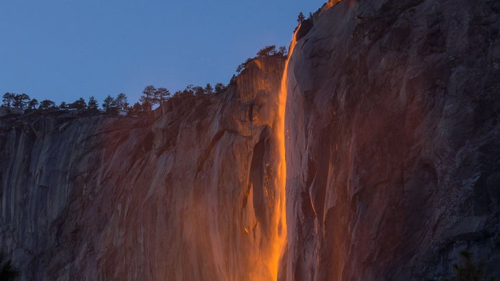 February Firefall at Horsetail Fall in Yosemite