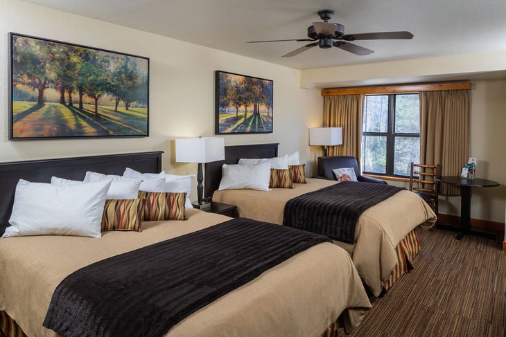 Deluxe two queen room at Wuksachi Lodge in Sequoia National Park