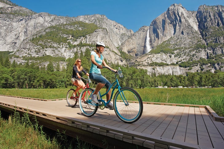 Cruising Yosemite Valley on a rental bike