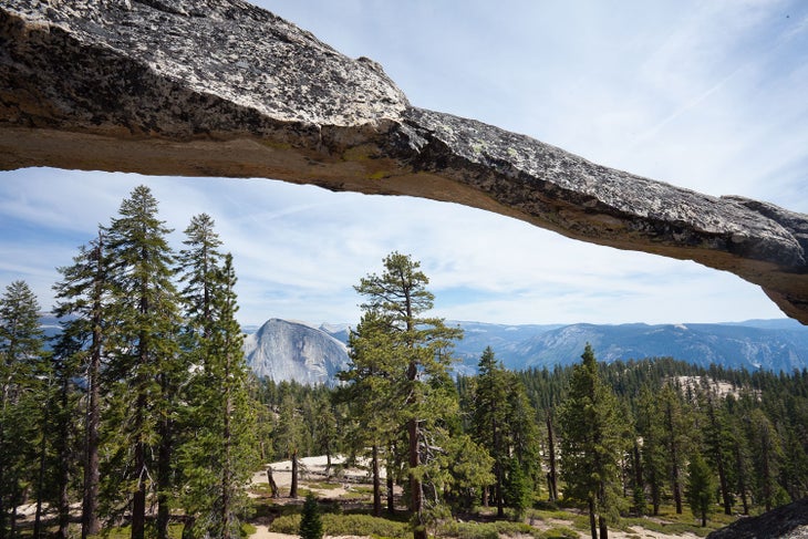Indian Rock, a natural rock arch in Yosemite