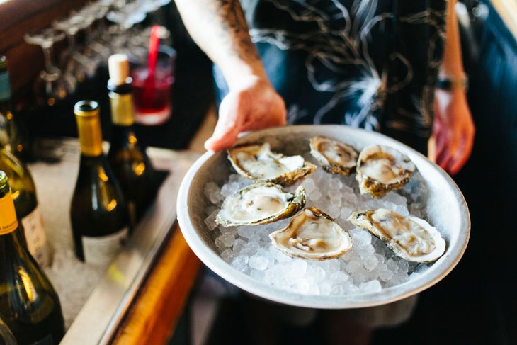 Fresh oysters at Brophy Bros, Ventura Harbor