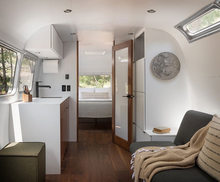 Airstream interior at AutoCamp Yosemite