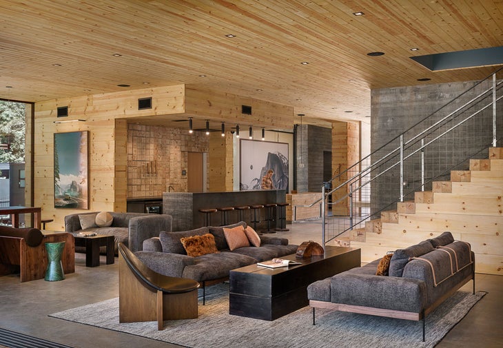 The cozy Clubhouse bar at AutoCamp Yosemite