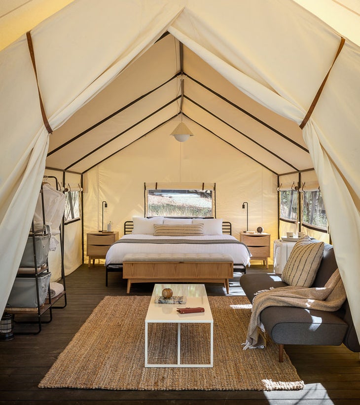 Glamping tent at AutoCamp Yosemite